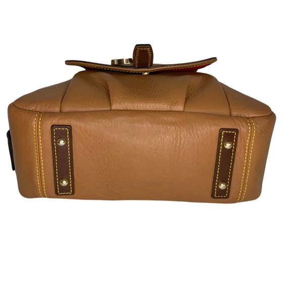 Dooney & Bourke Brown Leather Satchel Handbag with Lock Charm VTG - Picture 8 of 14